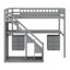  Lit mezzanine avec bureau et escalier de rangement, tiroirs et espace lumineux à DEL-487241008-487241023