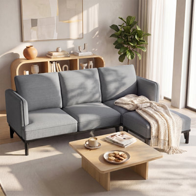 3 Seater Linen Blend Sofa