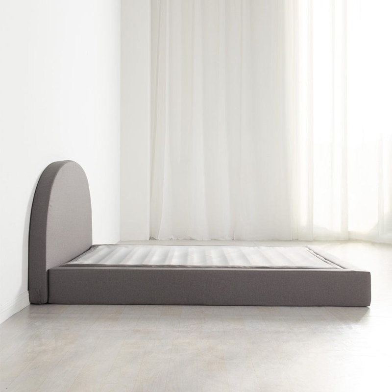 Linen Bed Frame With Headboard, Grey, Double (4'6)