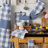 Checkered Linen Bib Apron-459137200