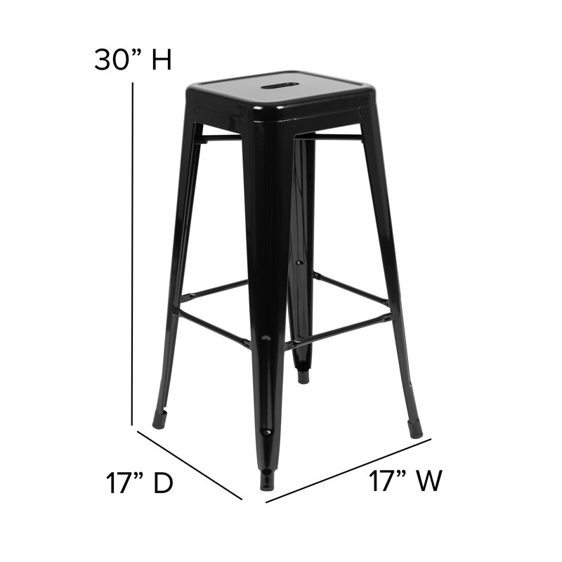 Tabouret de bar Bushea, Noir, Tabouret de bar (siège d'une hauteur de 30 po)