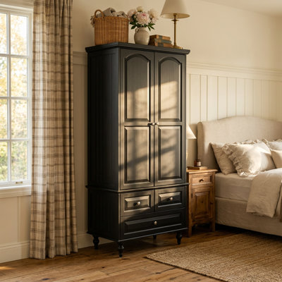 Armoire-penderie autoportante en bois avec 3 tiroirs Talisha