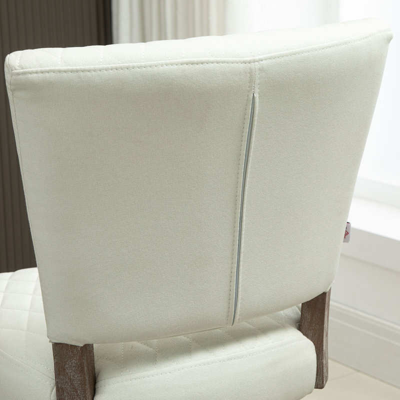 Tabouret de comptoir pivotant de 26,5 po, Blanc crème / brun clair