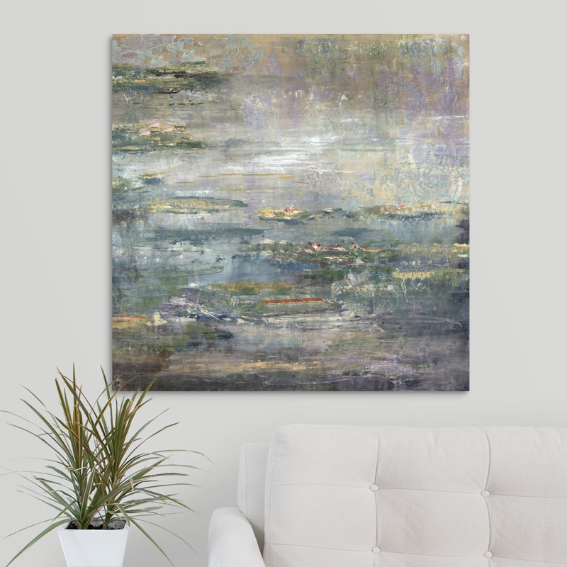 «Twilight Lilies II», peinture sur toile, Toile tendue, H 30 po x l 30 po x P 1,25 po
