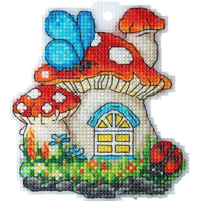 Trousse de broderie au point de croix comptée « Maison d'amanite tue-mouches » par Alisena 8046A