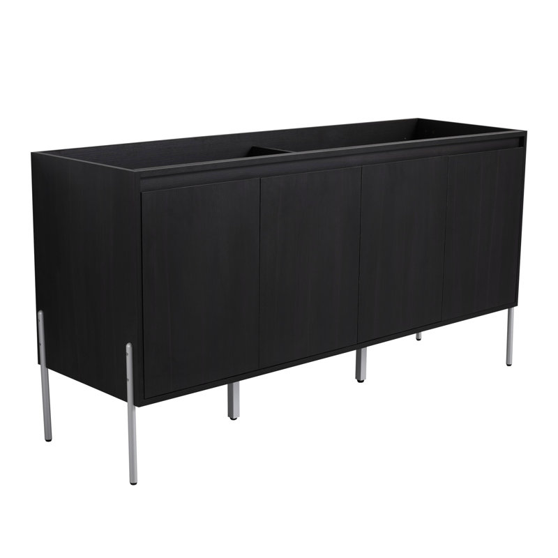 Armoire de rangement autoportante avec portes à fermeture douce, H 30,33 po x l 58,71 po x P 17,96 po