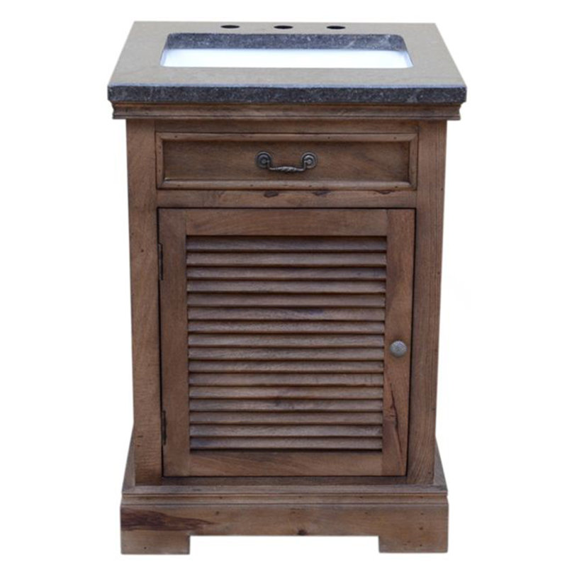 Ensemble de meuble-lavabo simple 23 po Eugune, Brun