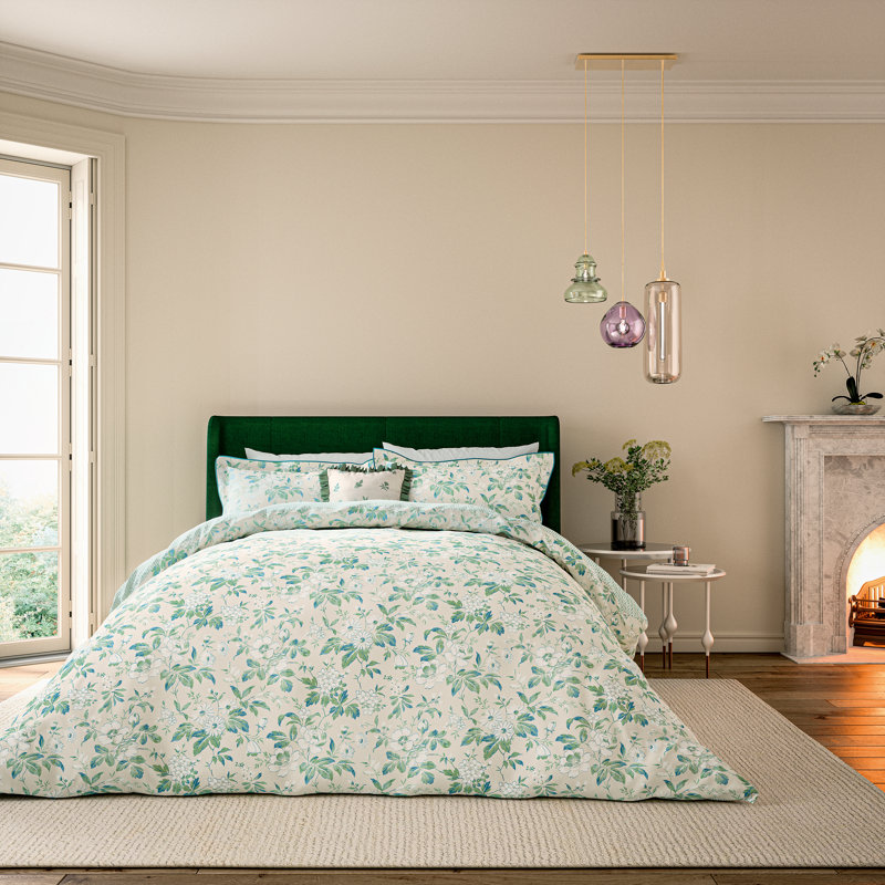 Briar Bloom Cotton Floral Duvet Cover Set with Pillowcases, Single Duvet Cover + 1 Single Pillowcase