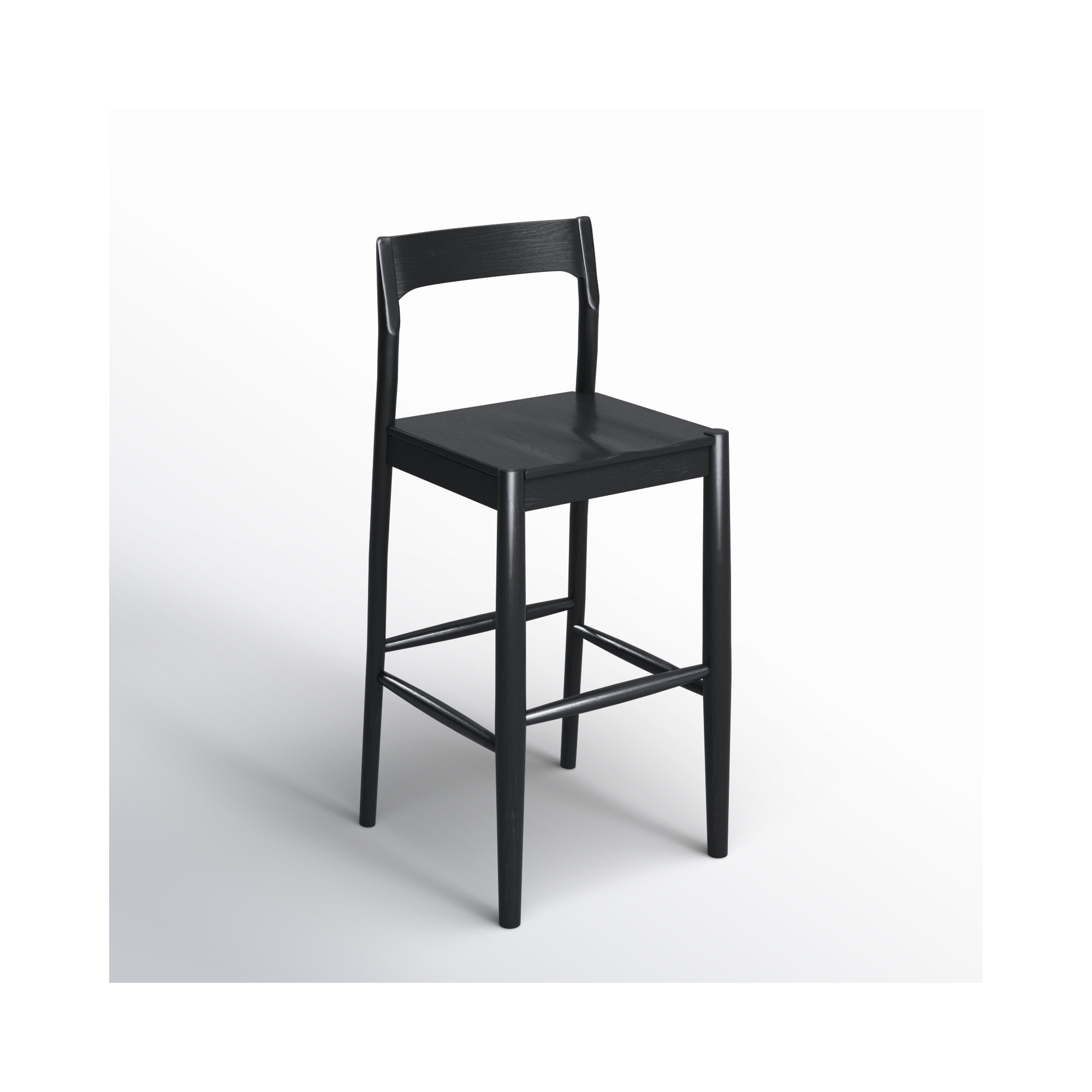 Krieger Bar and Counter Stool, Black, Bar Stool (30" Seat Height)