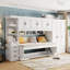 Lit escamotable simple avec armoire murale, armoire et bureau rabattable pour une multifonctionnalité compacte.-440308137
