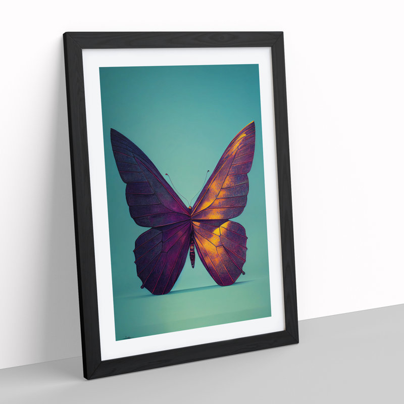 Mysterious Butterfly - Framed Print, Black, 64cm H x 46cm W x 2cm D