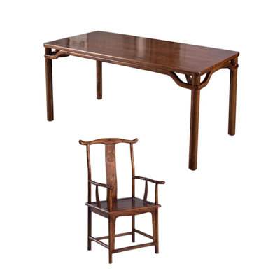 Retro And Durable Elm Wood Writing Desk