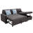 Dark Brown Microfiber 2-Piece Reversible Sleeper Sectional Sofa with Storage-2104766854
