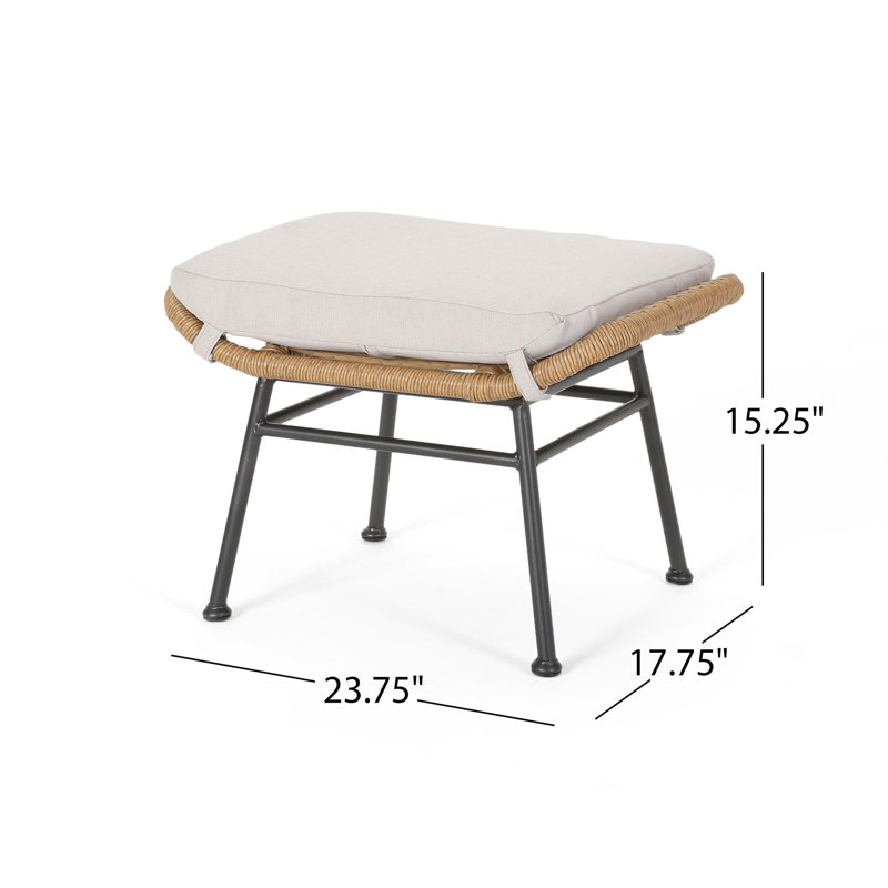 Structure en acier beige et brun moderne, coussins d'eau, polyvalent pour l'extérieur, assemblage requis en brun, coussins avec attaches, sièges