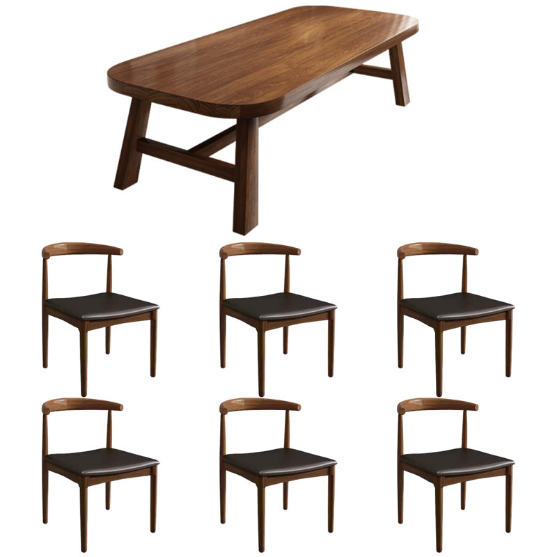Modern Simple style dining table and chair, 29.5"H x 86.6"L x 35.4"W