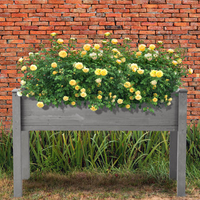 48X24x30 Inch Raised Garden Bed With Legs, Elevated Wooden Planter Box For Outdoor Plants Flowers Fruits Vegetable Herb Growing