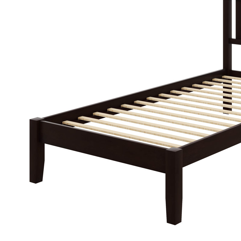 Lit simple plateforme en bois, Espresso