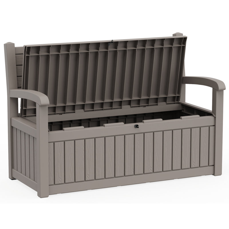 Boîte de rangement 75 gallons pour l'extérieur, Brun clair (gris)