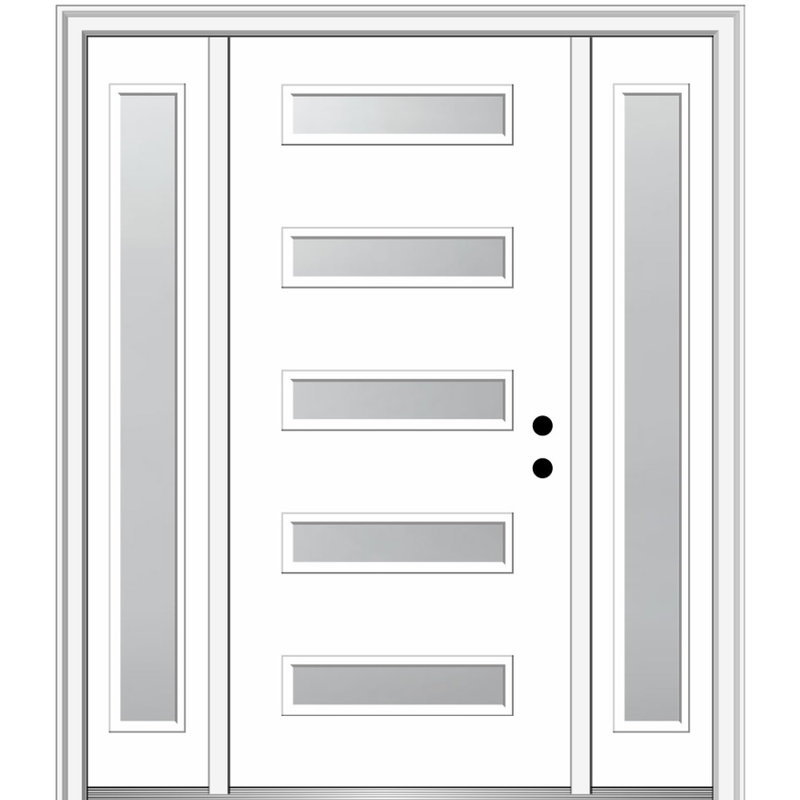 Portes d'entrée avant apprêtées apprêtées, H 81,75 po x l 68,5 po x P 4,563 po, Gelé, S'ouvre à gauche vers l'intérieur