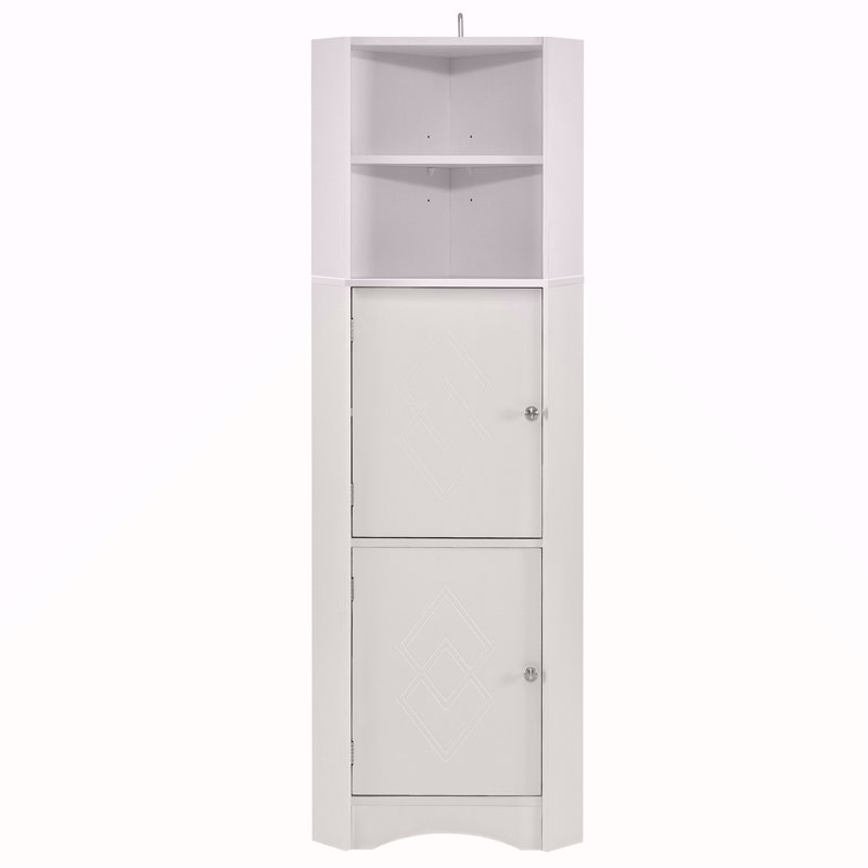 Armoire de rangement de coin autoportante pour salle de bain, Blanc incorrect