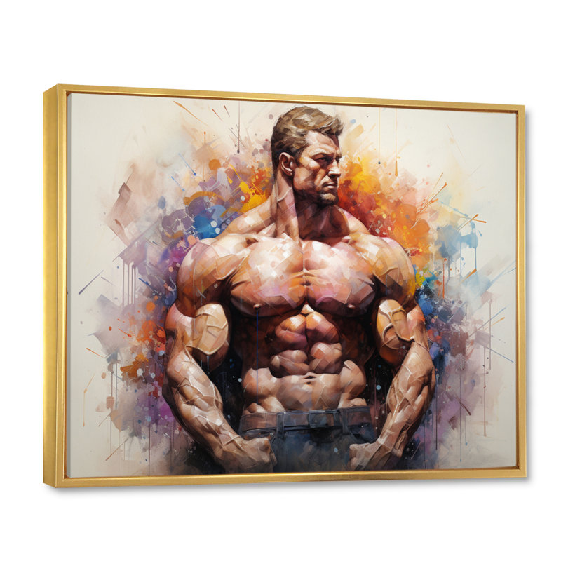 Madhwi Muscle Muscle Symphony I sur impression sur toile, H 30 po x l 40 po x P 1,5 po, Cadre flottant doré