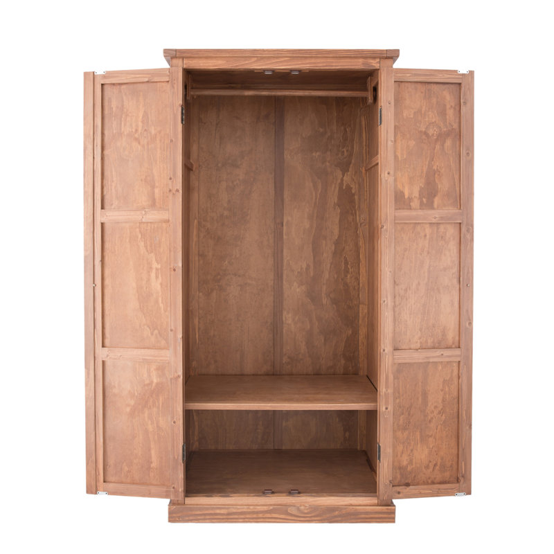 Pell 2 Door Solid + Manufactured Wood Wardrobe