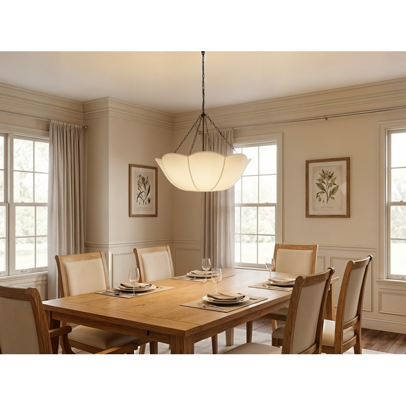 Stassi 4-Light Chandelier, 26.875" H x 32" W x 32" D, Aged Iron, 4 Lights