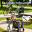 2-in-1 Bike Trailer & Pet Stroller for Dogs up to 100lbs– Foldable Pet Carrier Cart with two 8'' Front Caster & 20'' Quick Release Air-Filled Wheels, Breathable Mesh and PVC Rain Cover, Dark Blue