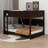 Queen Over Queen Bunk Bed With Storage Cabinets And USB Charging Ports-1461902274