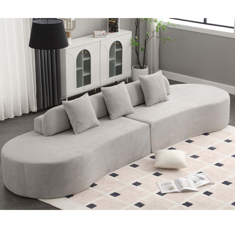 Canapé 4 places en tissu éponge, Gris