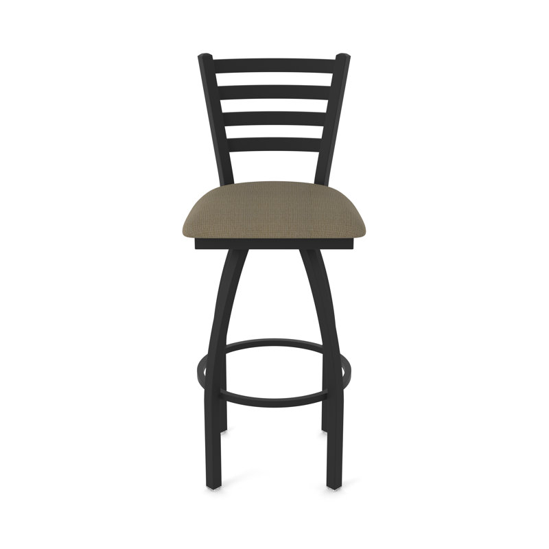 Tabouret pivotant Jackie, Noir froissé, Très grand (siège d'une hauteur de 36 po), Tissu liège graphique