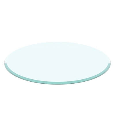36" Inch Transparent Tempered Glass Table Top, 1/2" Thick, Beveled & Polished Edge, To Wear, Heat, Corrosion, Impact, Seamless Daily Cleaning, Office, Hotel, Home Daily, Meeting, Dining, Patio,