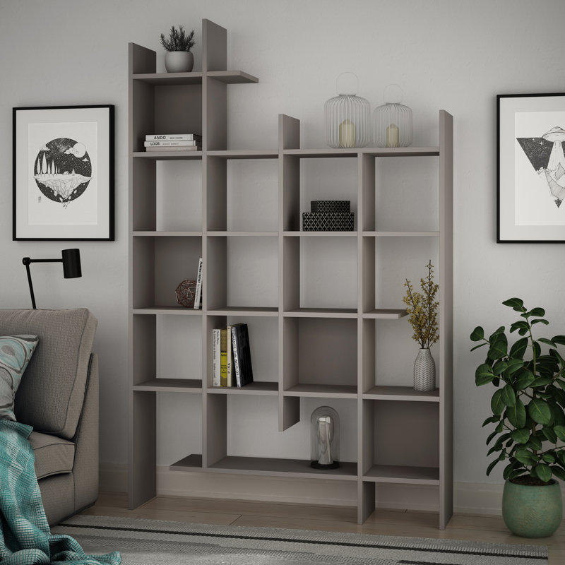 Reinholdt 188cm H x 122cm W Standard Bookcase, Light Mocha