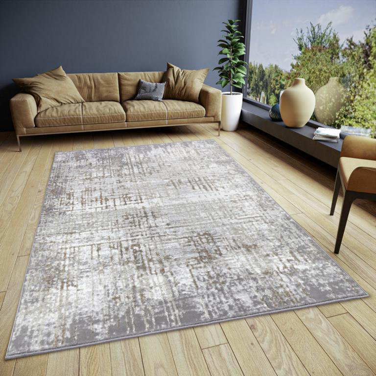 Shine Cream/Grey Rug, Rectangular 160 x 235cm