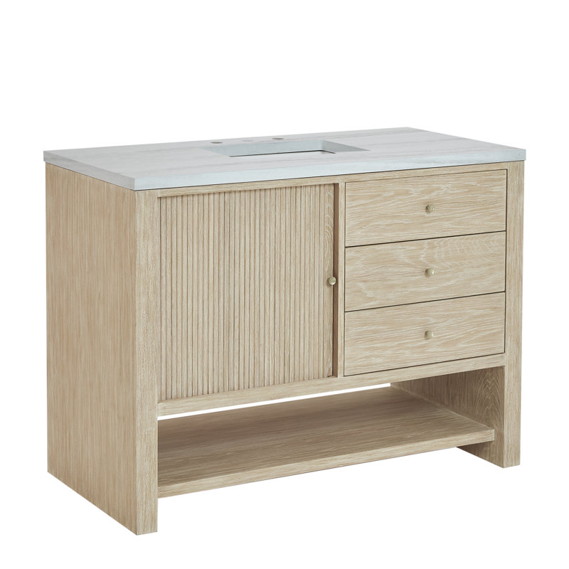 Marigot 48'' W Single Vanity, Charcoal Soapstone Quartz, 8" Widespread