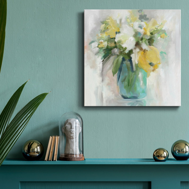 Impasto Bouquet - Reproduction d'art sur toile tendue, H 16 po x l 16 po x P 1 po