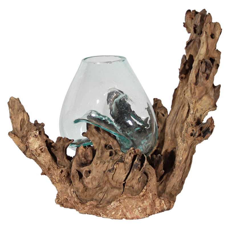 Sculpture en verre et bol en verre