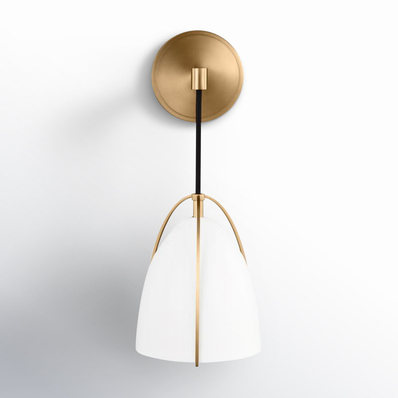 Norman 1 - Light Bath Sconce, Steel Matte White, Satin Brass, No