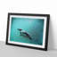 Solo Swimming Penguin in Abstract - Picture Frame Painting Print-55726471-55726475