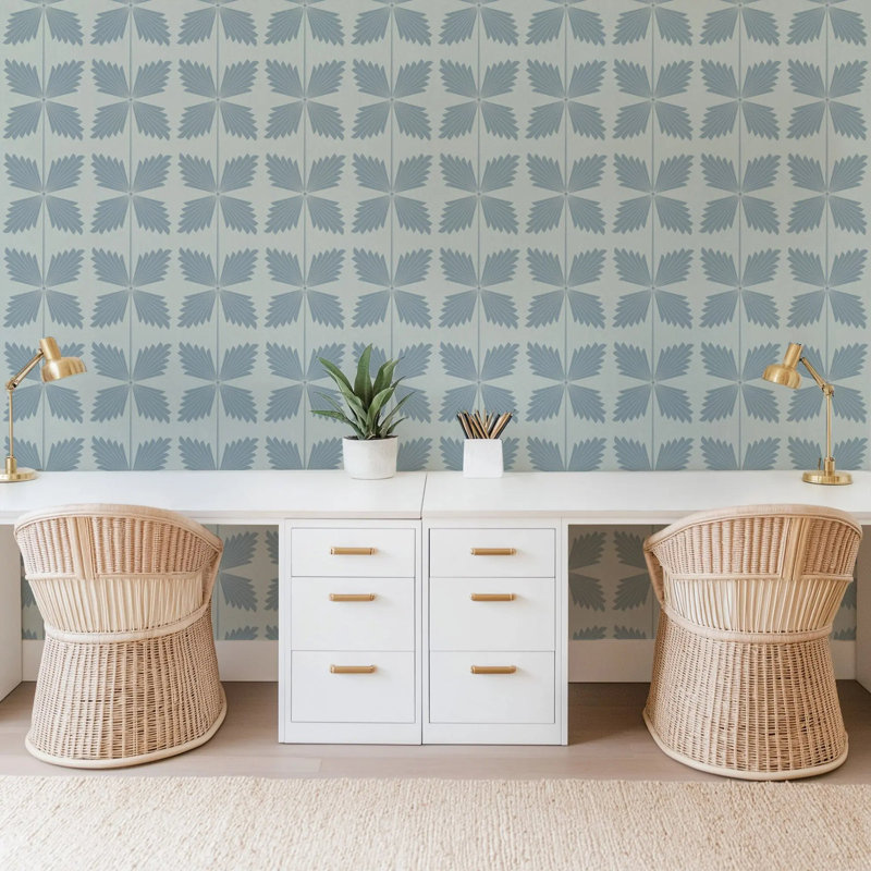 Palmetto - Wallpaper, Peel & Stick, Blue Gray