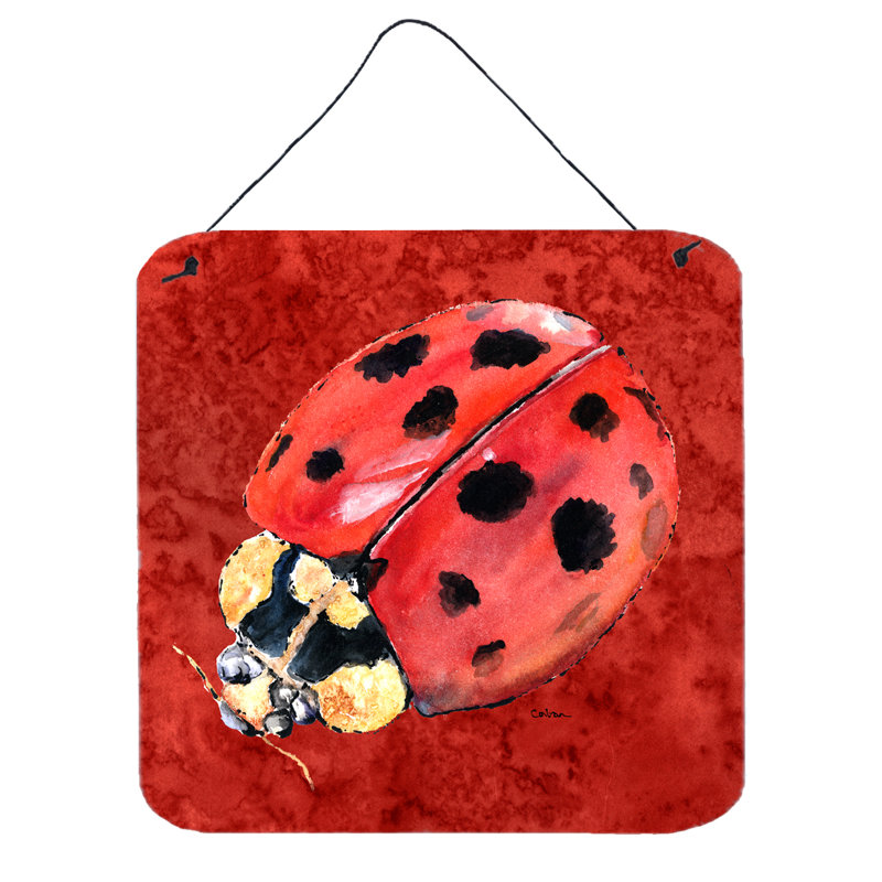 Lady Bug on Deep Painting Print Plaque, 6" H x 6" W x 0.02" D