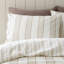 Brushed Regal Stripe Cotton Reversible Duvet Cover Set-133030066