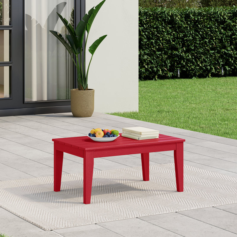 Laguna HDPE Patio Coffee Table, Red