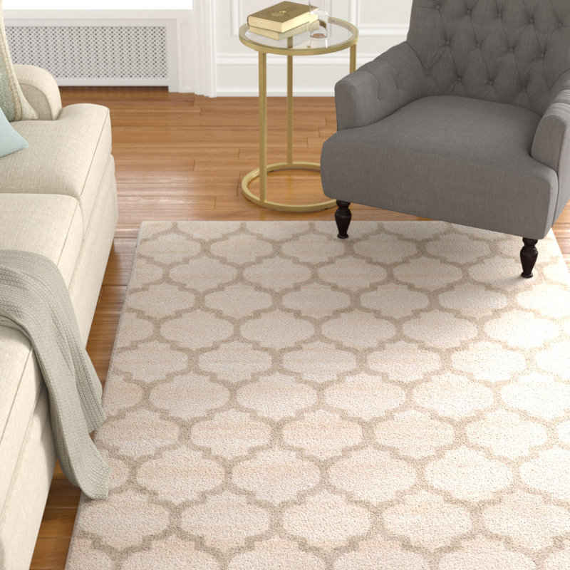 Tapis beige / brun clair Molly Geomertric, Rectangle 4 pi 1 po x 6 pi 1 po