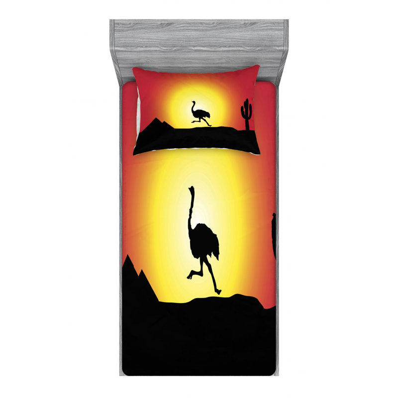 Ensemble de draps en autruche, Ensemble de draps pour lit simple TG avec drap-hou