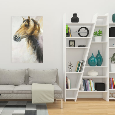 Cheval sauvage - Toile rustique orange pour la maison | Reproduction d'art