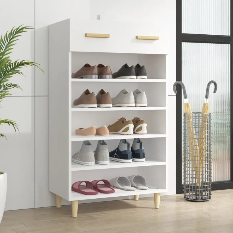 10 Pair Shoe Storage Cabinet, White
