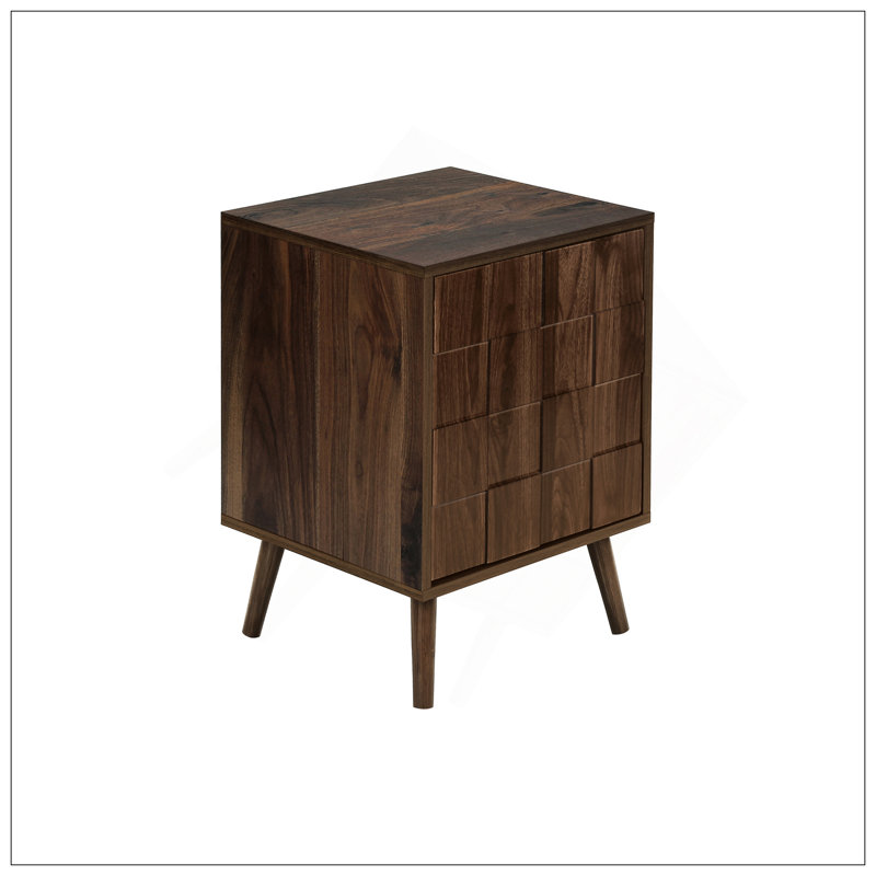 Accent Table, End, Side Table, Small, Storage, Lamp, Walnut Laminate, Modern
