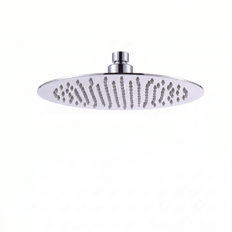 Pomme de douche à pluie haute pression 10 pouces à haut débit en acier inoxydable, 10", Polished Chrome, Rond