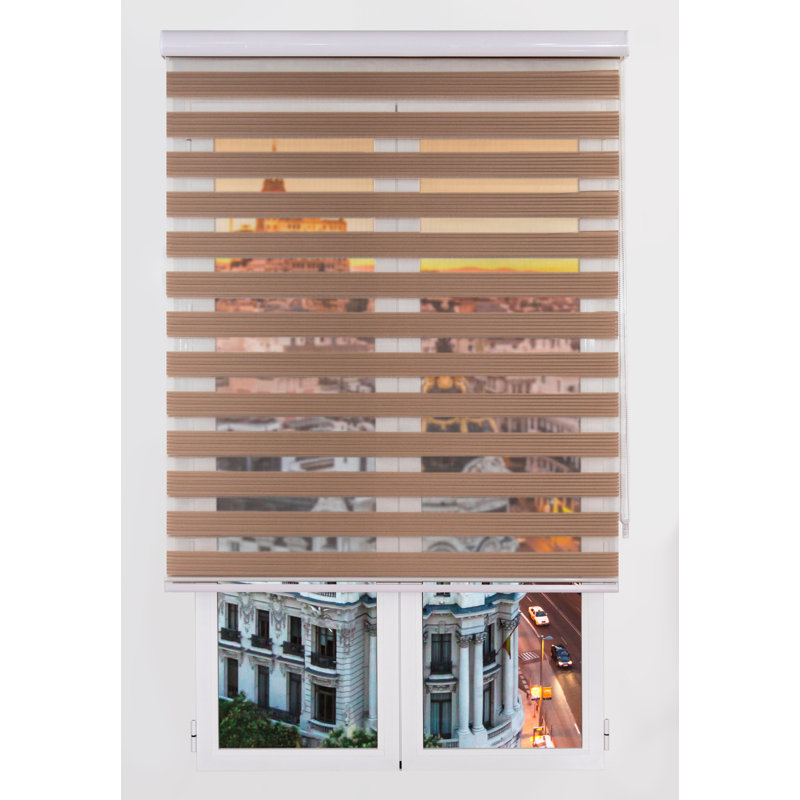 Semi Sheer Zebra Shades, Tobacco, 250 cm L x 140 cm W